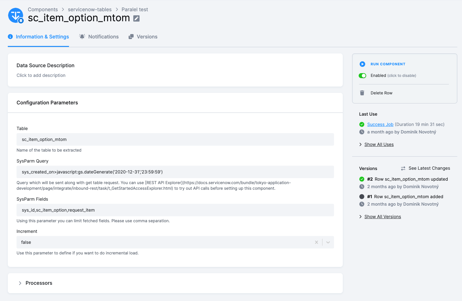 ServiceNow Data Source