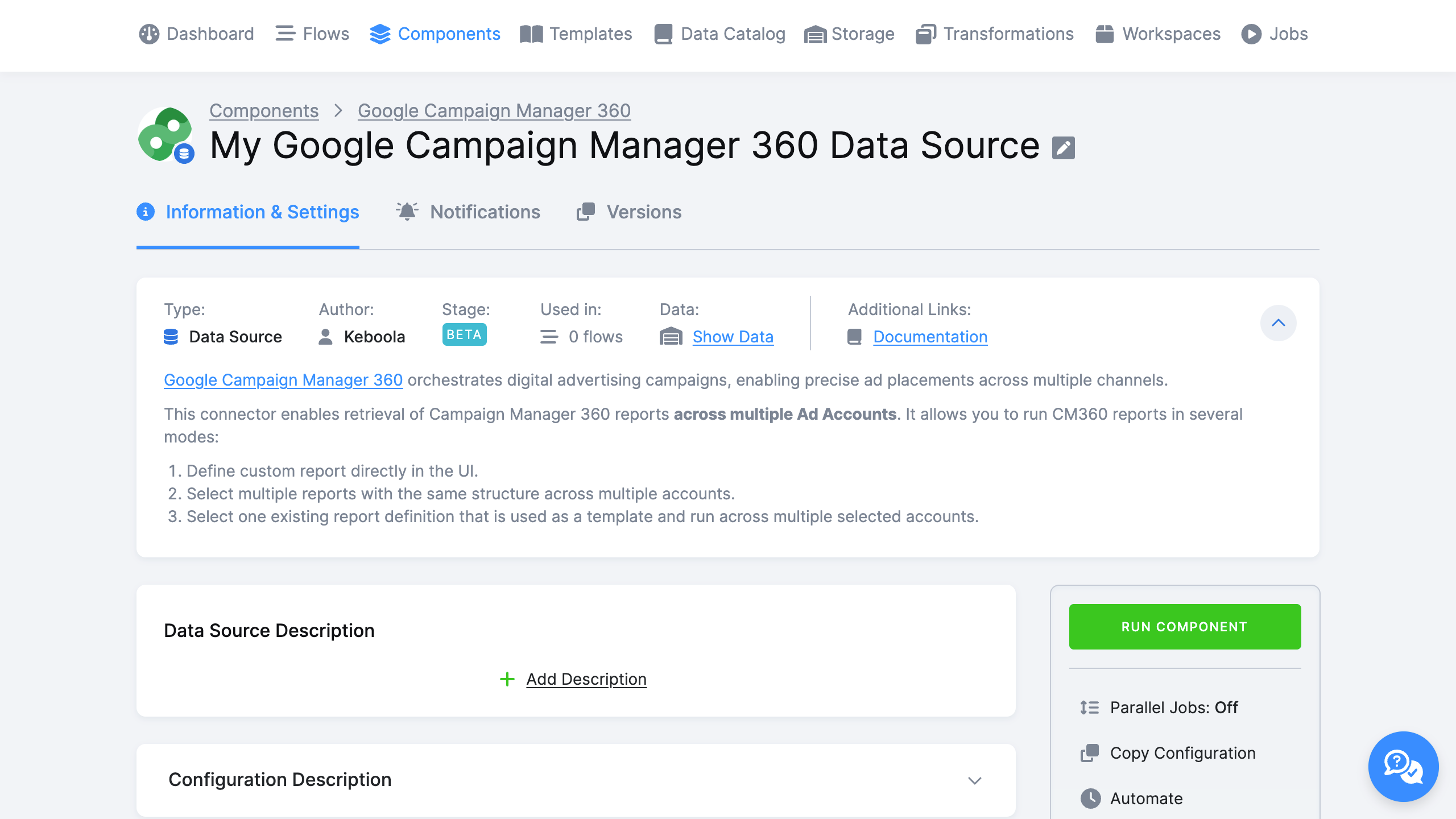 New Data Source for Google Campaign Manager 360