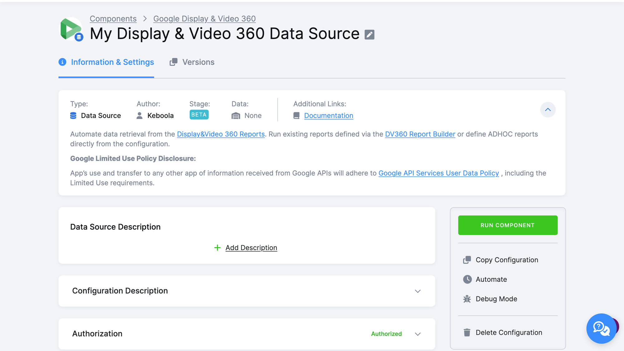 New Data Source for Google Display & Video 360