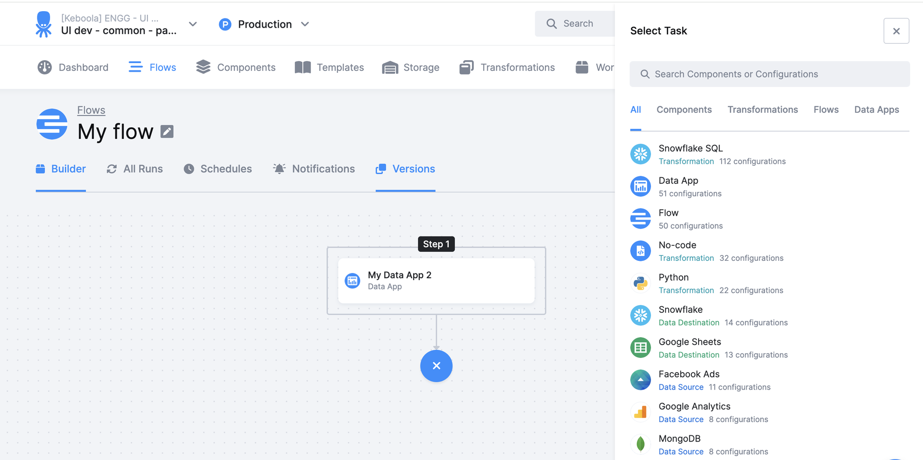 Improved Task Selection Modal in Flows