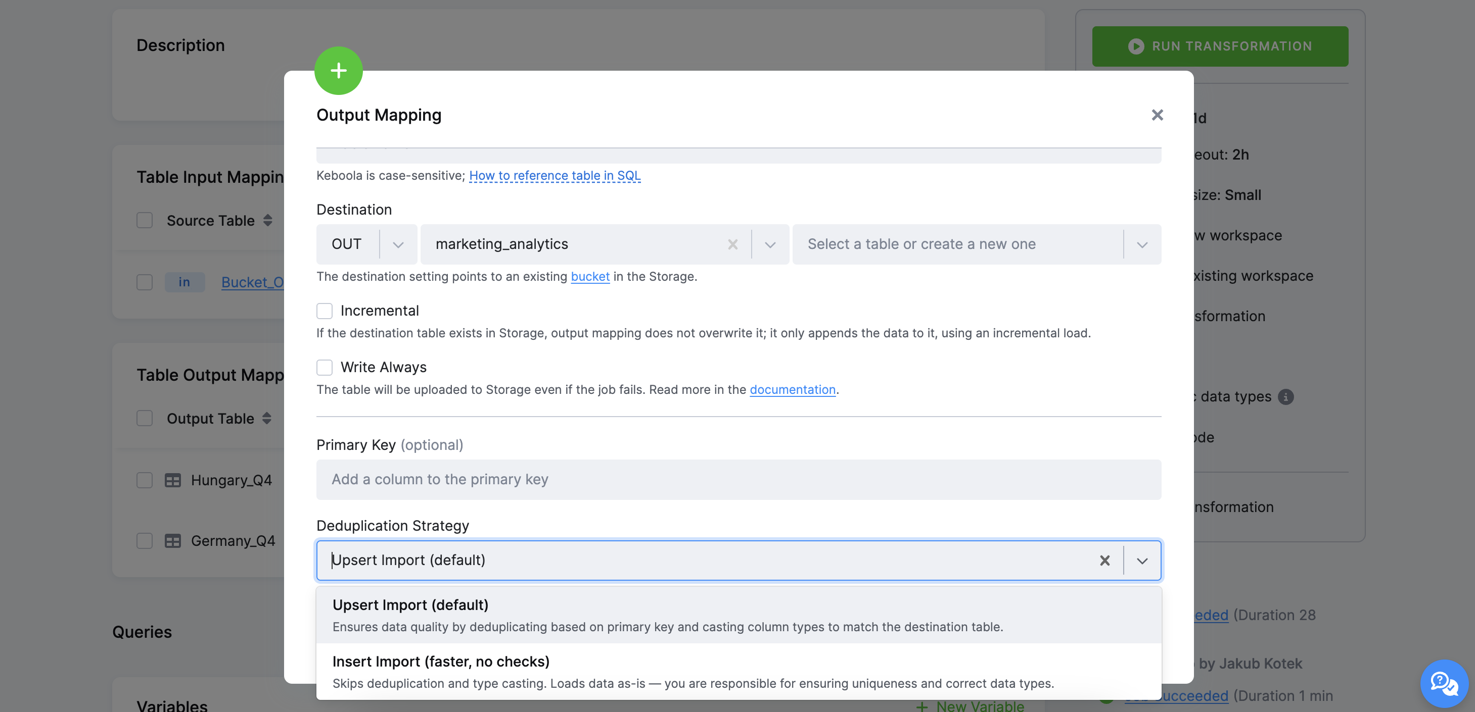 Faster Workspace Loads with Simplified Output Mapping (Snowflake Only)